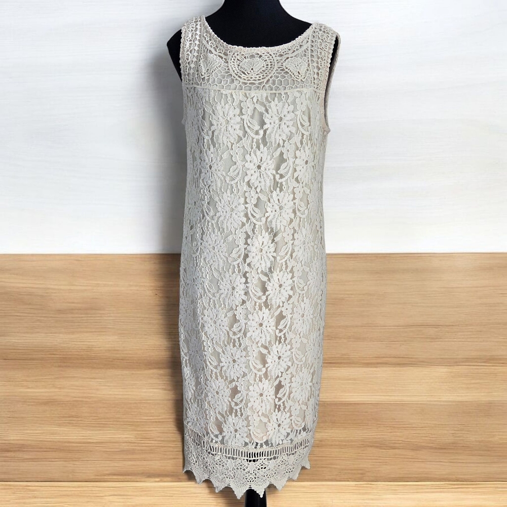 Cleo Asymmetrical Lace Dress in Cream